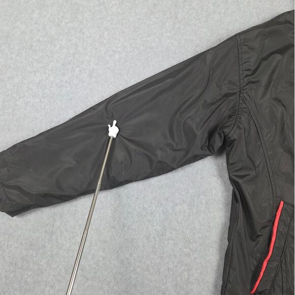 Vintage Nascar Jacket Medium Full Zip Hooded Pockets by Essex Fleece Lining Blk - Picture 4 of 16